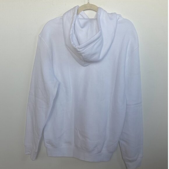 H&M Men's Solid Plain White Sweatshirt Pullover Hoodie K2 Kangaroo Pocket NEW - Picture 2 of 4